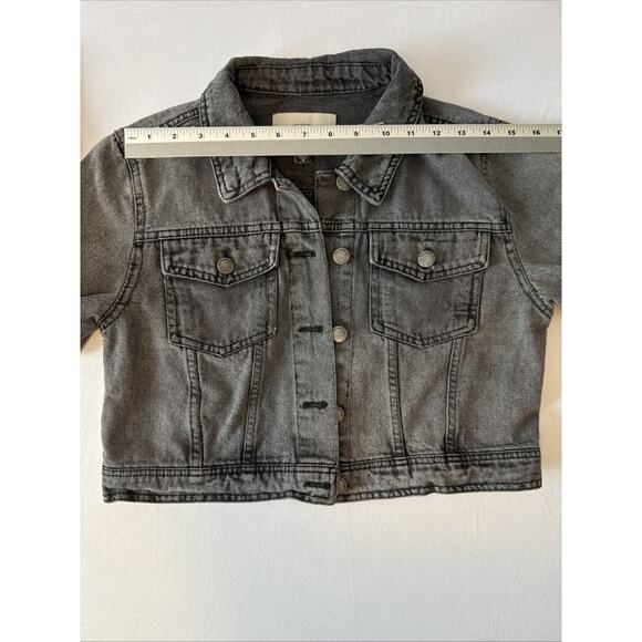 Ashley Vintage Charm Womens S Whimsigoth Black Distressed Denim Cropped Jacket - Picture 7 of 8